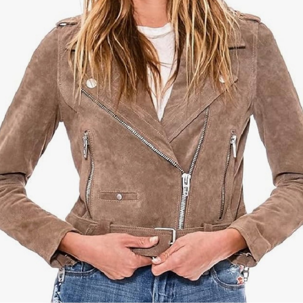 Blank NYC women’s cropped suede jacket
